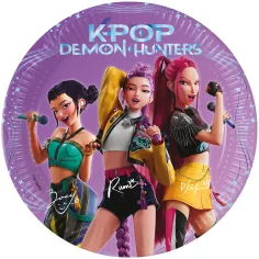 Set da 8 piatti di carta "K-Pop Cacciatori di Demoni", diametro 20 cm.