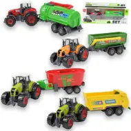 Set da Fattoria: Trattore agricolo con rimorchio in quattro varianti da 22 cm