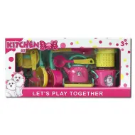 Set da cucina giocattolo con cagnolino rosa