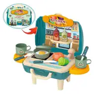 Set da cucina giocattolo in valigetta pieghevole, set da 25 pezzi