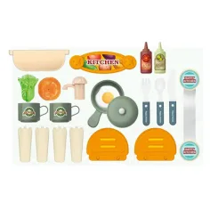 Set da cucina giocattolo in valigetta pieghevole, set da 25 pezzi immagine 2