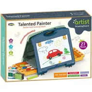 Set da disegno a doppia faccia blu da 27 pezzi