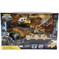 Set da gioco con veicoli da combattimento della base militare Special Combat