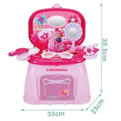 Set da toeletta con sgabello portatile 32x23x35,5 cm immagine 2