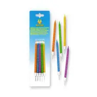 Set di 10 candele di compleanno con stampa "Happy Birthday"