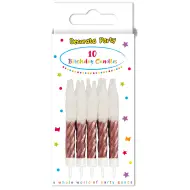 Set di 10 candele di compleanno ritorte