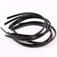 Set di 10 fasce per capelli nere da 8 mm