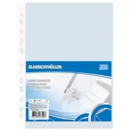 Set di 100 buste trasparenti A4 perforate per raccoglitori