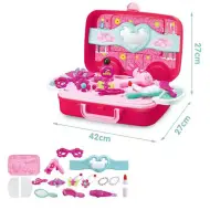 Set di 17 pezzi di valigia da trucco con ruote