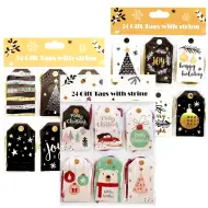 Set di 24 etichette regalo natalizie in diverse varianti