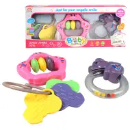 Set di 3 sonagli e dentaruoli per bebè