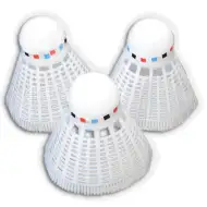 Set di 3 volani da badminton di colore bianco