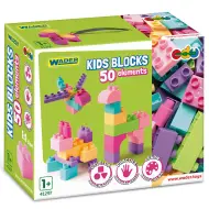 Set di 50 blocchi da costruzione pastello per bambini - Wader