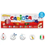 Set di 50 pennarelli lavabili Carioca Joy in confezione da mezzo metro