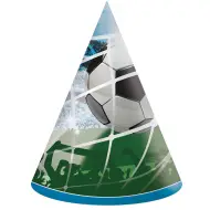 Set di 6 cappelli da festa di compleanno a tema calcio