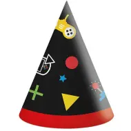 Set di 6 cappelli di carta per feste a tema gamer