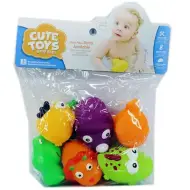Set di 6 giocattoli da bagno morbidi a forma di animali safari