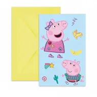 Set di 6 inviti per festa di Peppa Pig