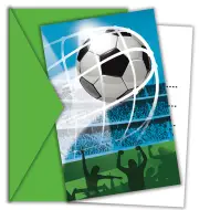 Set di 6 inviti per festa di calcio con busta
