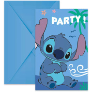 Set di 6 inviti per la festa Disney Stitch