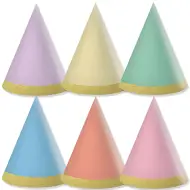 Set di 6 mini cappelli da festa in colori pastello