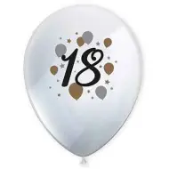 Set di 6 palloncini in lattice con motivo "18 anni"