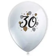 Set di 6 palloncini in lattice con motivo "30 anni"