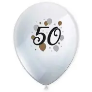 Set di 6 palloncini in lattice con motivo "50 anni"