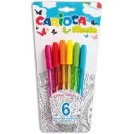 Set di 6 penne a sfera colorate Fiorella - Carioca