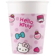 Set di 8 bicchieri di carta Hello Kitty 200ml