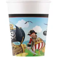 Set di 8 bicchieri di carta pirata 200ml