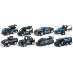 Set di 8 macchinine della polizia X-Police immagine 2