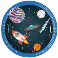 Set di 8 piatti di carta "Avventura spaziale" 20 cm