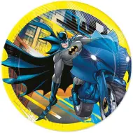 Set di 8 piatti di carta Batman giallo-nero