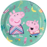 Set di 8 piatti di carta Peppa Pig party