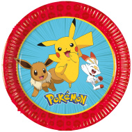 Set di 8 piatti di carta Pokémon da 20 cm