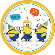 Set di 8 piatti di carta a tema Minions per festa