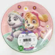 Set di 8 piatti di carta a tema Paw Patrol Everest e Skye