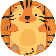 Set di 8 piatti di carta con motivo tigre da 23 cm