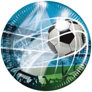 Set di 8 piatti di carta da calcio per festa, 23 cm