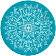 Set di 8 piatti di carta mandala blu-bianco 23 cm