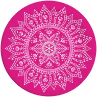 Set di 8 piatti di carta mandala fucsia-bianco da 23 cm