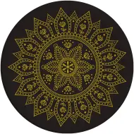 Set di 8 piatti di carta mandala nero-oro da 23 cm