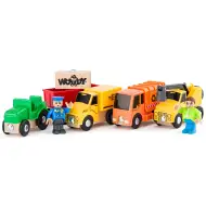 Set di 8 veicoli da lavoro con figura - Woodyland