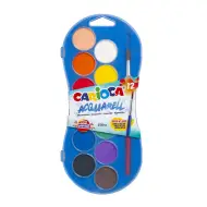 Set di acquerelli con 12 colori 30mm - Carioca