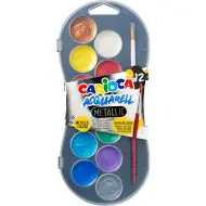 Set di acquerelli con 12 colori metallici 30mm - Carioca