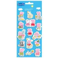 Set di adesivi 3D gonfiabili di Peppa Pig e amici su foglio 10x22cm