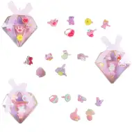 Set di anelli in diverse varianti in scatola a forma di diamante 1 pezzo