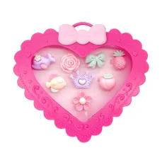 Set di anelli in scatola a forma di cuore da 8 pezzi in diverse varianti immagine 3