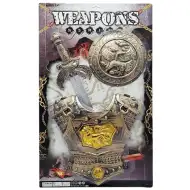 Set di armatura da gioco con spada e scudo